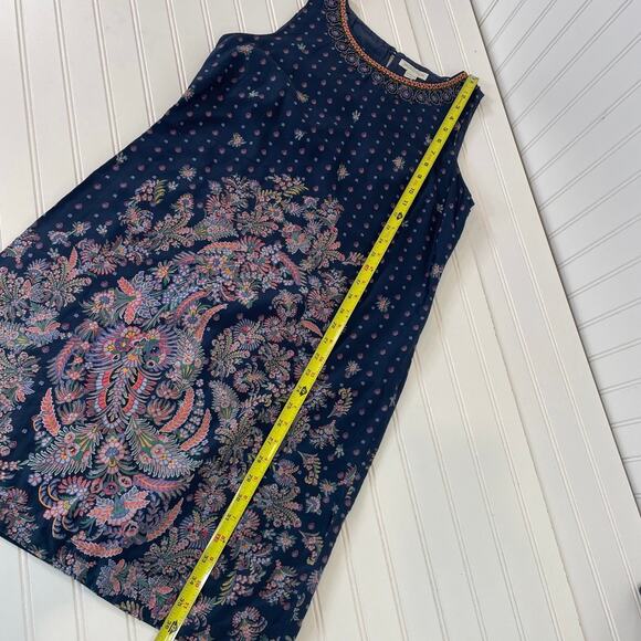 Monsoon Women’s Blue Embroidered Sleeveless Sheath Dress Size 10 - Picture 5 of 7